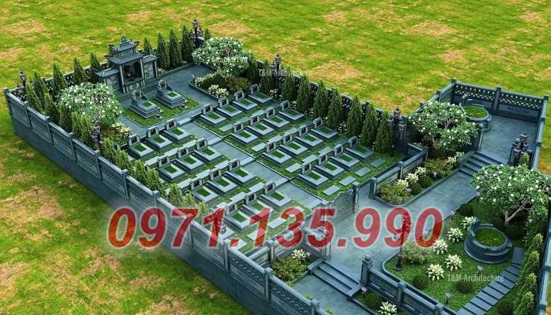 Cà Mau Mẫu khuôn viên lăng mộ đá xanh rêu đẹp bán tại Cà Mau, gia đình dòng họ-image-3