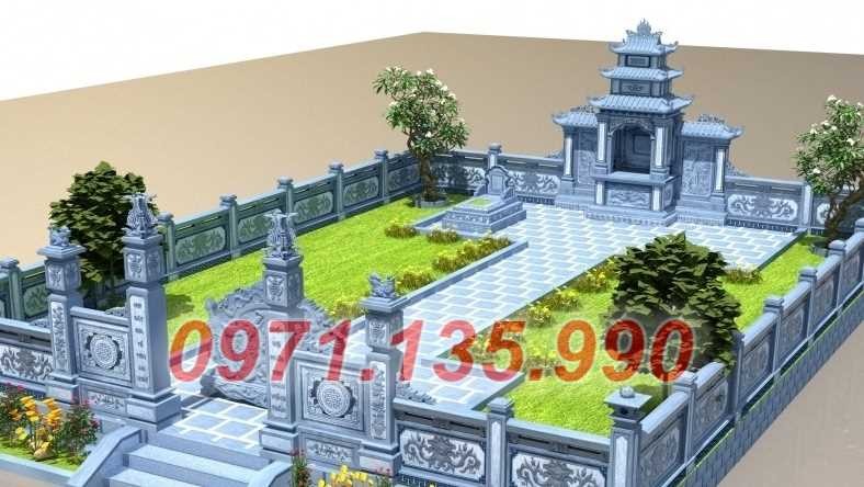 Cà Mau Mẫu khuôn viên lăng mộ đá xanh rêu đẹp bán tại Cà Mau, gia đình dòng họ-image-2