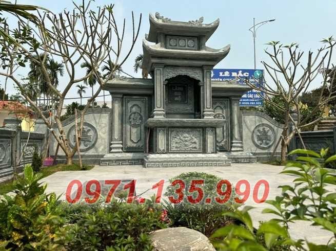 Cà Mau Mẫu khuôn viên lăng mộ đá xanh rêu đẹp bán tại Cà Mau, gia đình dòng họ-image-5