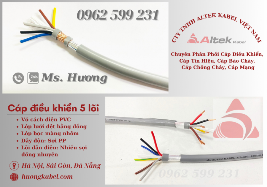 Cáp điều khiển rvv, rvvp 5 lõi 0.5-1.5mm2 Altek kabel-image-5