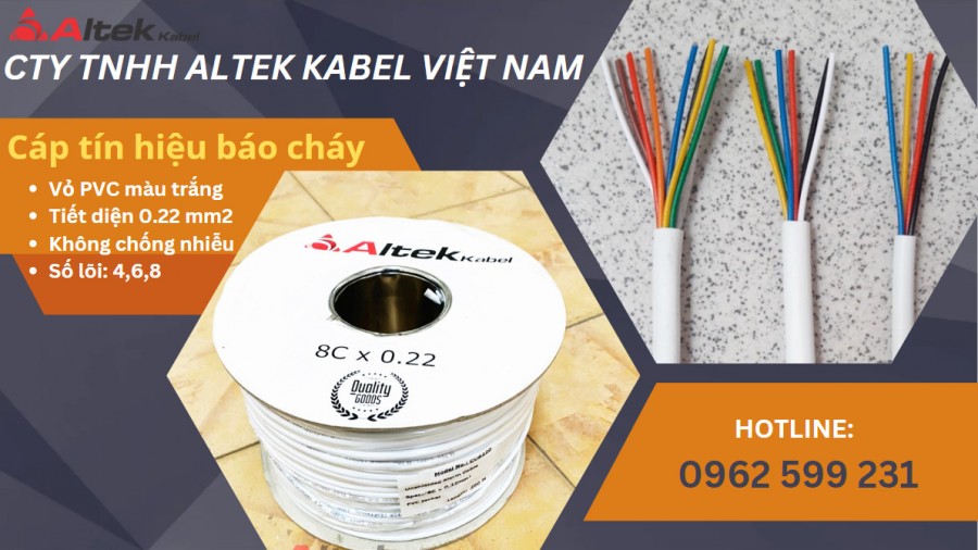 Cáp báo cháy, chậm cháy Altek kabel 0.22mm2-image-2