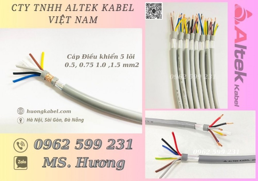 Cáp điều khiển rvv, rvvp 5 lõi 0.5-1.5mm2 Altek kabel-image-3