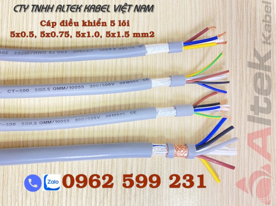 Cáp điều khiển rvv, rvvp 5 lõi 0.5-1.5mm2 Altek kabel-image-2