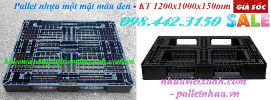 Pallet nhựa 1200x1000x150mm mới 100‰ màu đen giá rẻ call 0984423150 Huyền-image-2