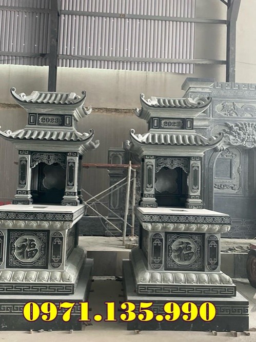 96- Mẫu mộ đôi bằng đá xanh rêu cẩm thạch đẹp bán Bắc Giang-image-3