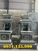 96- Mẫu mộ đôi bằng đá xanh rêu cẩm thạch đẹp bán Hưng Yên