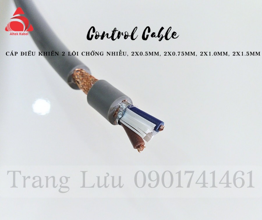 Cáp điều khiển 2x1.0mm lưới chống nhiễu-image-2