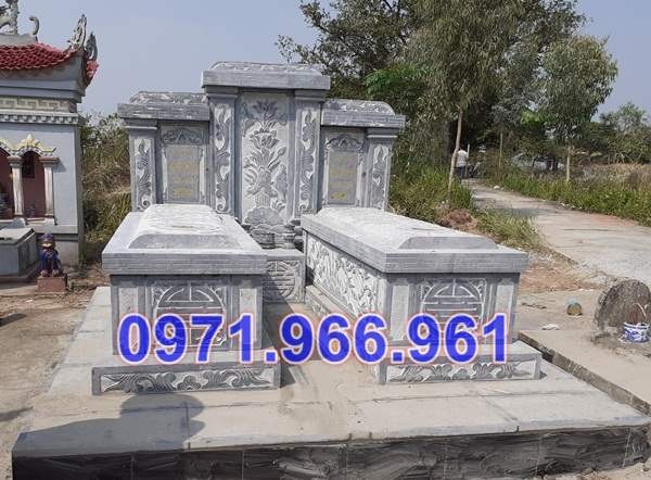mẫu mộ đá đôi xanh đẹp bán thái bình, dòng họ 789-image-5