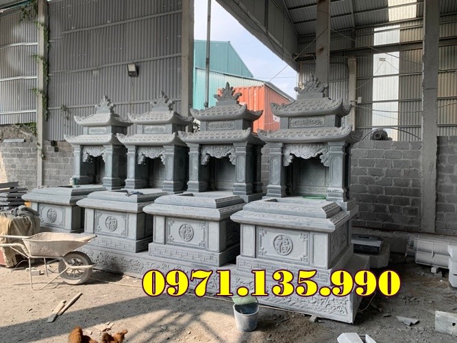 66- Mẫu mộ đôi bằng đá xanh rêu cẩm thạch đẹp bán Trà Vinh-image-2