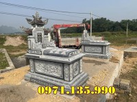 98- Mẫu mộ đôi bằng đá đẹp bán tại Thái Bình - mộ đôi đá tự nhiên