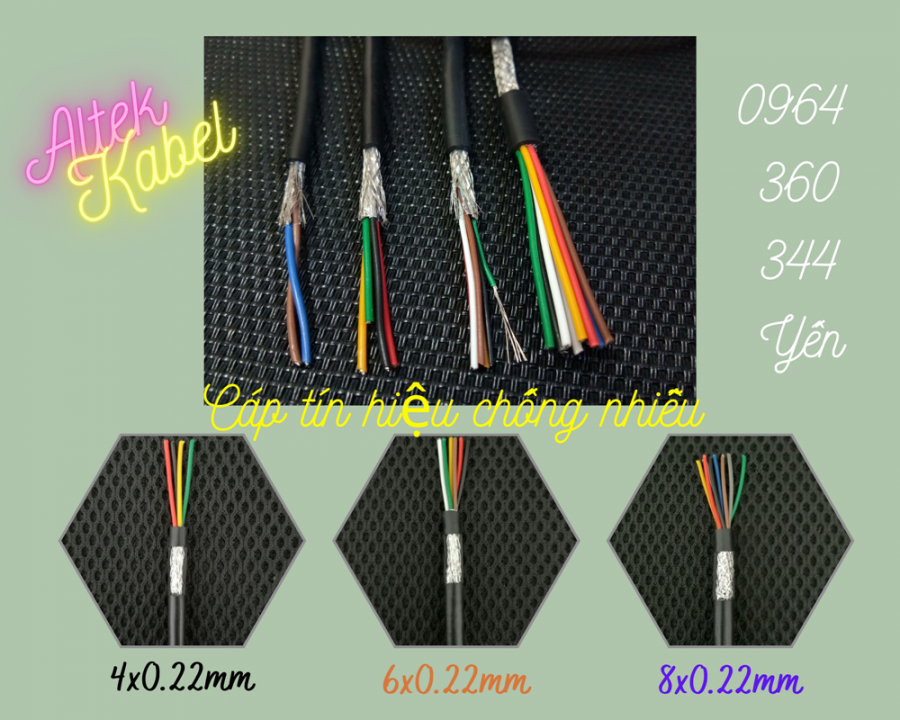 Dây tín hiệu chống nhiễu 2 4 6 8x0.22 Altke Kabel-image-2