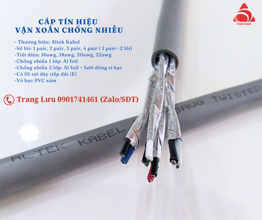 Cáp tín hiệu âm thanh 2 pair 22awg vặn xoắn chống nhiễu-image-2
