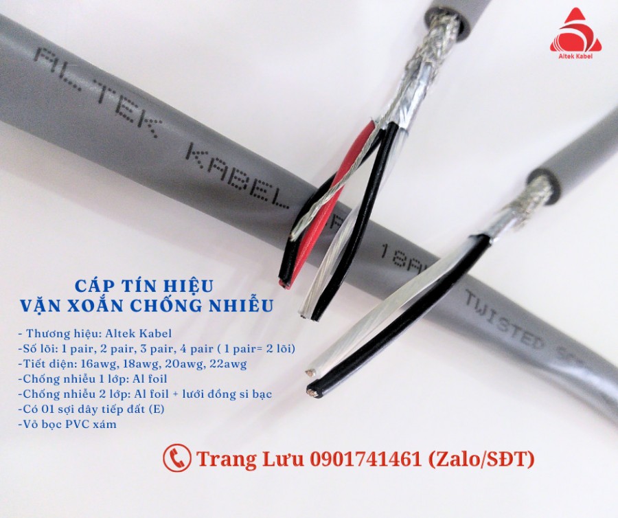 Cáp tín hiệu âm thanh 2 pair 22awg vặn xoắn chống nhiễu-image-3