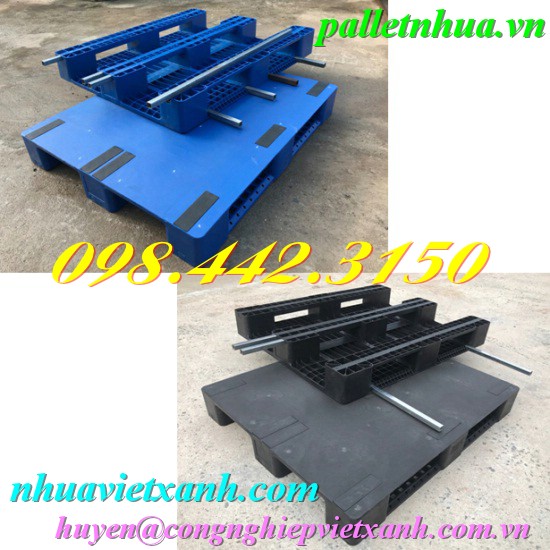 Pallet nhựa 1200x1000x150mm mặt liền có lõi sắt giá cạnh tranh call 0984423150-image-3