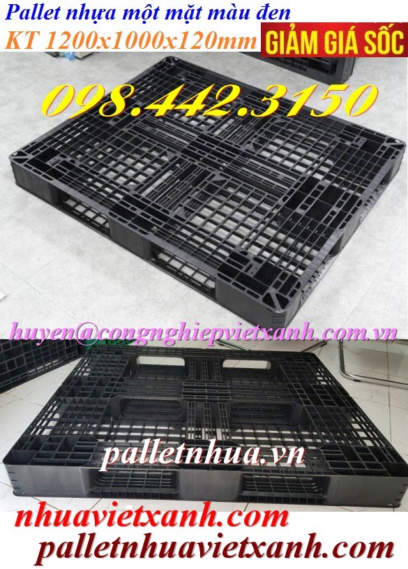 Pallet nhựa đen 1200x1000x120mm thanh lý giá rẻ call 0984423150 Huyền-image-2