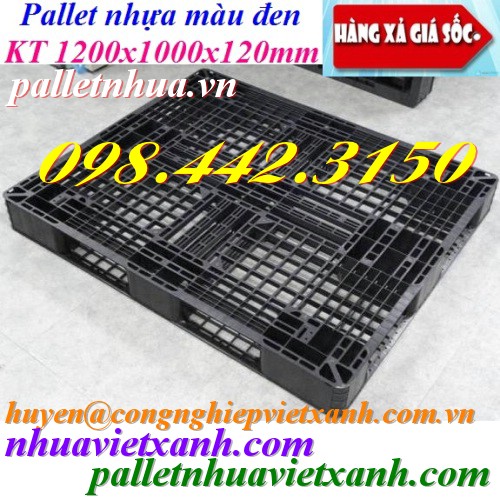 Pallet nhựa đen 1200x1000x120mm thanh lý giá rẻ call 0984423150 Huyền-image-3