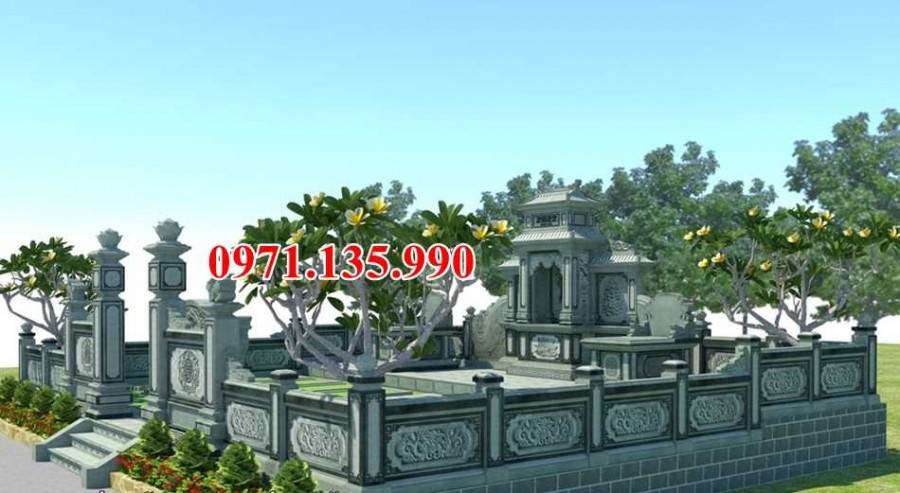 Tây Ninh Mẫu khuôn viên lăng mộ đá xanh rêu đẹp bán tại Tây Ninh, gia đình dòng-image-2