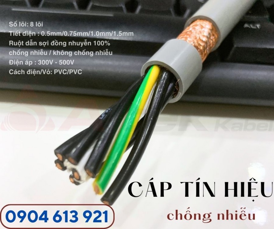 Cáp điện 8 lõi, cáp tín hiệu 8 lõ 0.75mm chống nhiễu Đà Nẵng, HN, HCM-image-2