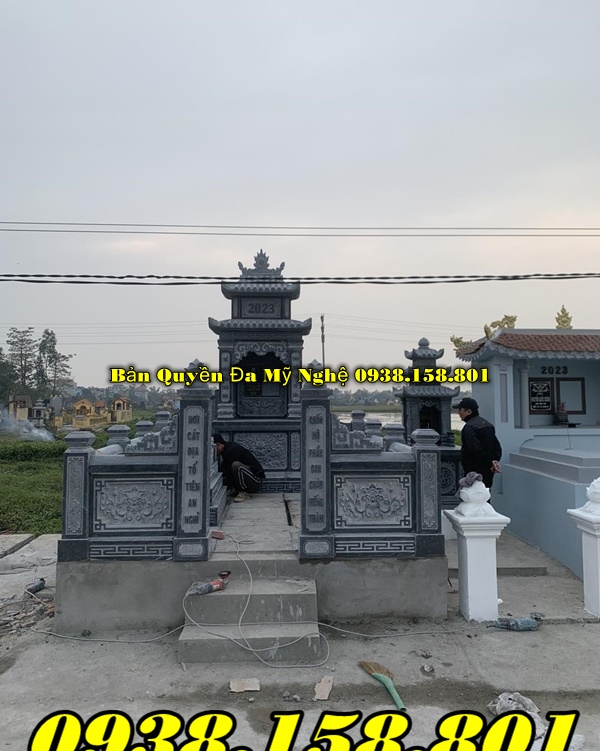 Tây Ninh bán lăng mộ ông bà cha mẹ đẹp - mẫu nghĩa trang gia đình đá xanh-image-3