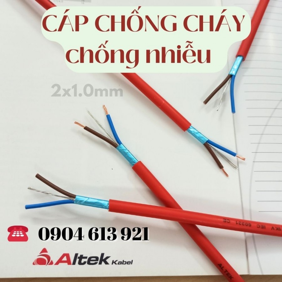 Cáp chống cháy chống nhiễu 2x1.0mm/ 2x1.5mm/2x2.5mm-image-2