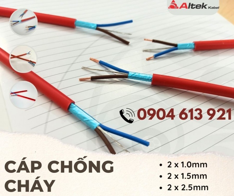 Cáp chống cháy chống nhiễu 2x1.0mm/ 2x1.5mm/2x2.5mm-image-3