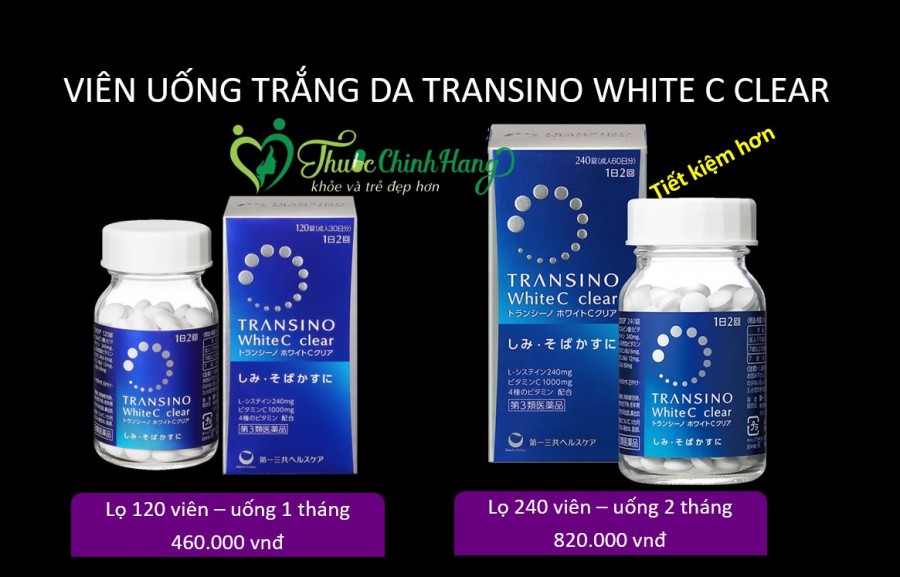 Viên trắng sáng da Transino White C Clear 120v và 240v Nhật Bản-image-3