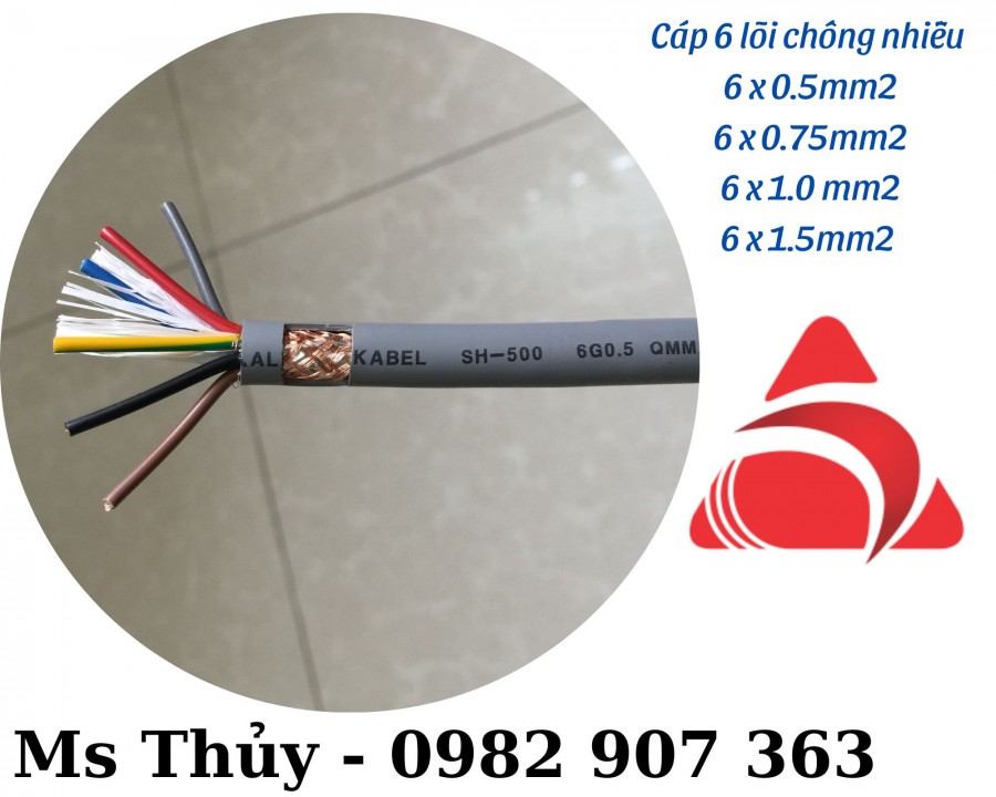 Cáp 6 lõi chống nhiễu vỏ PVC xám-image-2