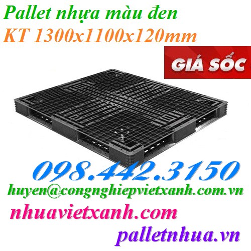 Pallet nhựa 1300x1100x120mm màu đen-image-3