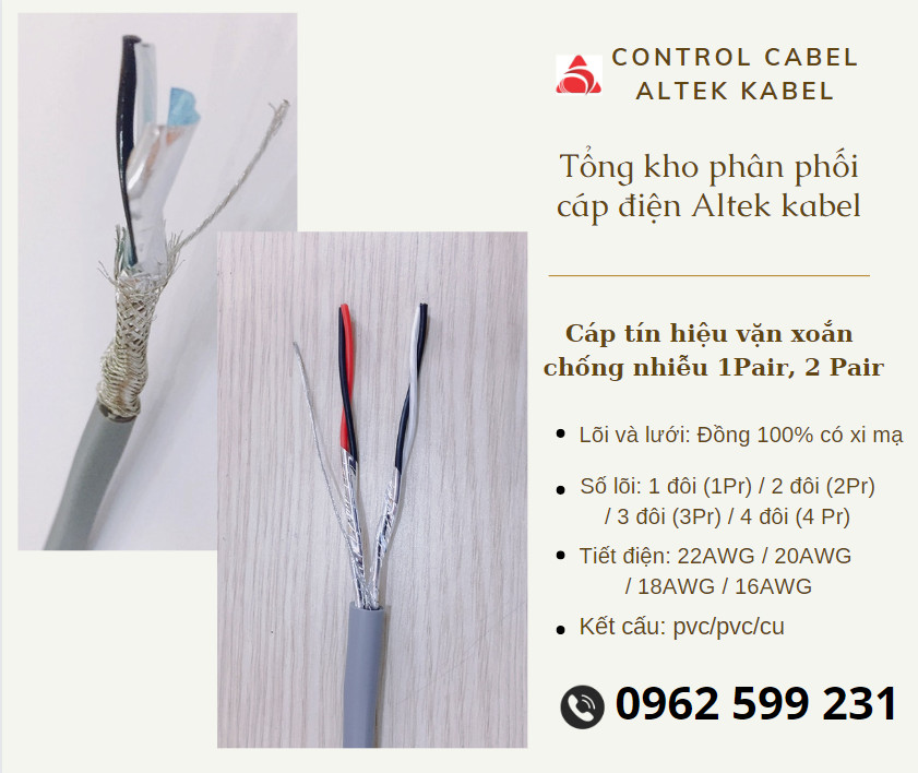 Cáp tín hiệu vặn xoắn 2 lớp chống nhiễu / Cáp Altek kabel-image-3