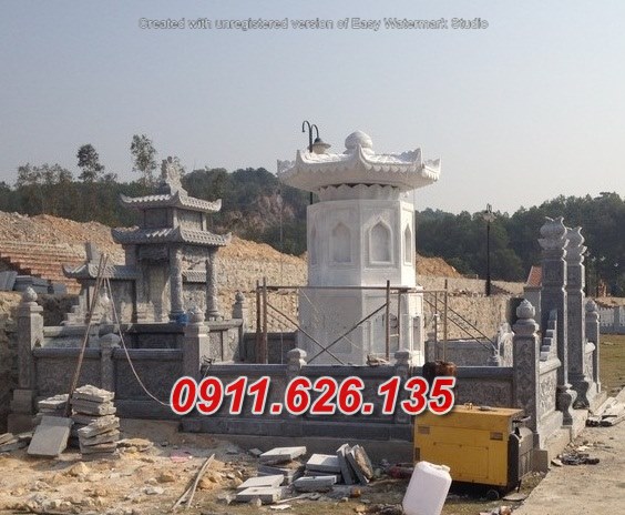 mẫu mộ đá đẹp bán điện biên mộ tháp phật giáo để tro cốt-image-3