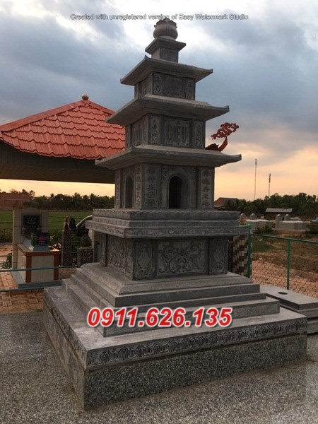 mẫu mộ đá đẹp bán điện biên mộ tháp phật giáo để tro cốt-image-2
