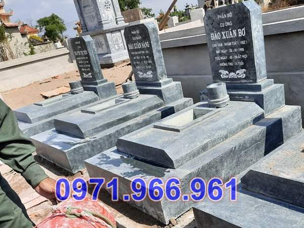 Mẫu mộ tam cấp bằng đá đẹp bán tại lai châu - ông bà bố mẹ-image-3