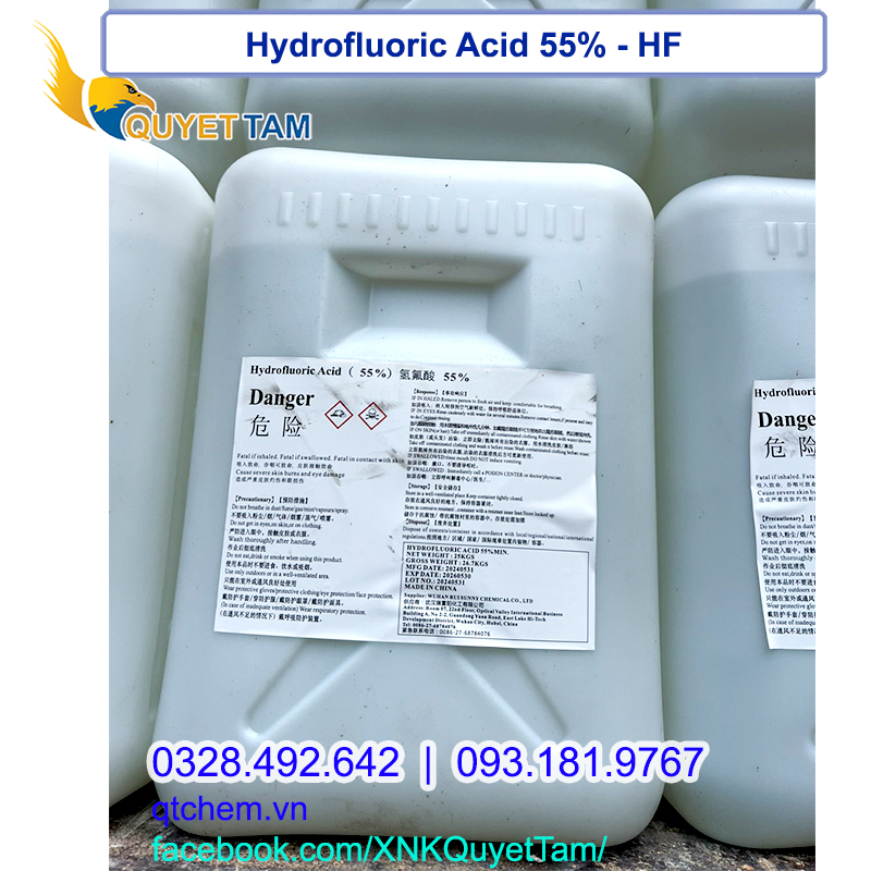 HF Hydrofluoric Acid 55‰, 25kg/can, Trung Quốc-image-3