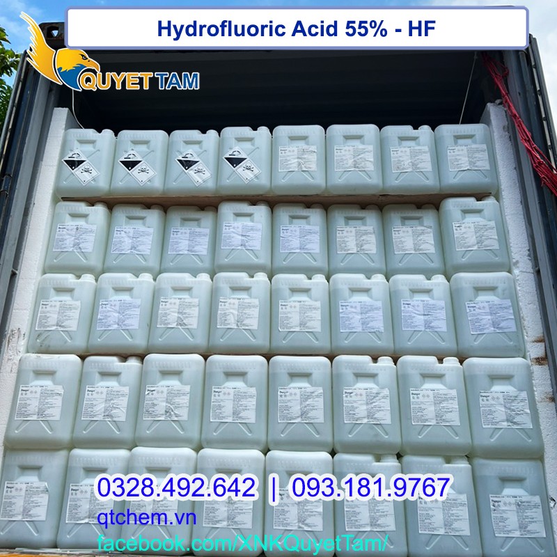 HF Hydrofluoric Acid 55‰, 25kg/can, Trung Quốc-image-2