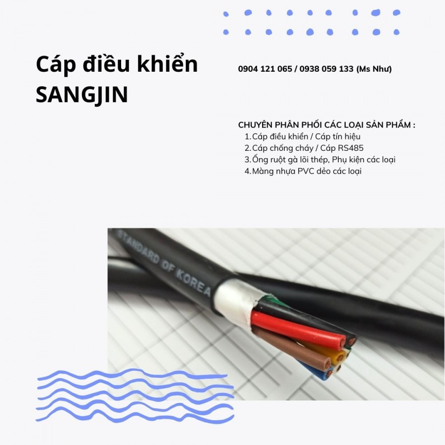 Cáp điều khiển SANGJIN chống nhiễu 1.5 SQMM, tiêu chuẩn ISO 9001-image-5