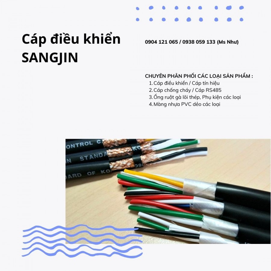Cáp điều khiển SANGJIN chống nhiễu 1.5 SQMM, tiêu chuẩn ISO 9001-image-2