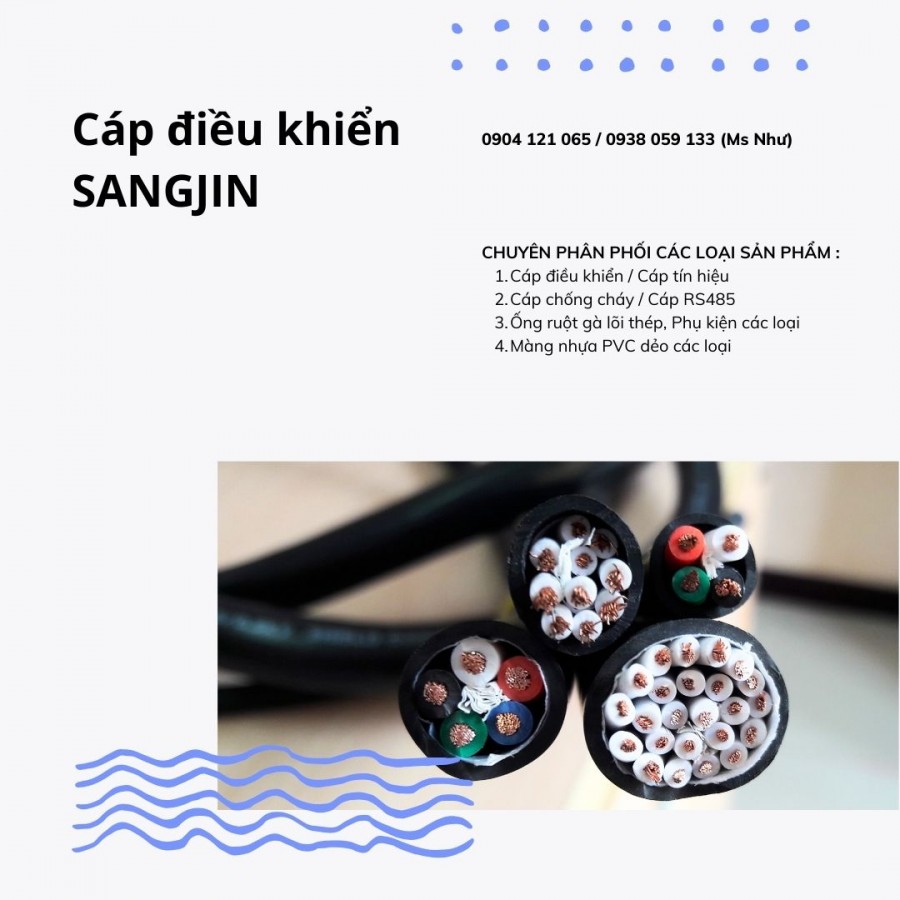Cáp điều khiển SANGJIN chống nhiễu 1.5 SQMM, tiêu chuẩn ISO 9001-image-3