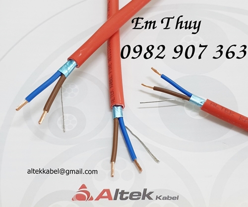 Cáp chống cháy chống nhiễu 2x1.0mm2 vỏ LSZH màu đỏ cam-image-3