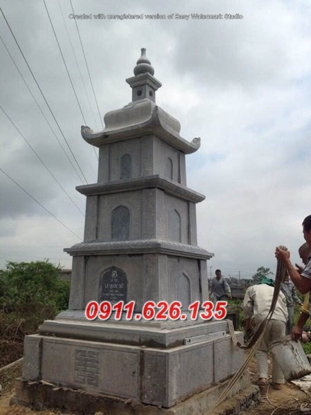 mẫu mộ đá đẹp bán bắc ninh – mộ tháp phật giáo để tro cốt-image-2