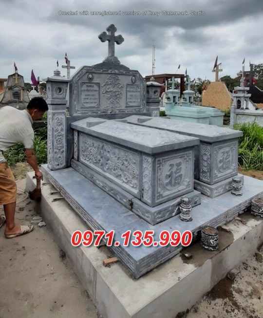 Bắc Ninh Mẫu mộ đá hiện đại công giáo đẹp bán tại Bắc Ninh - Lăng mộ đạo-image-3