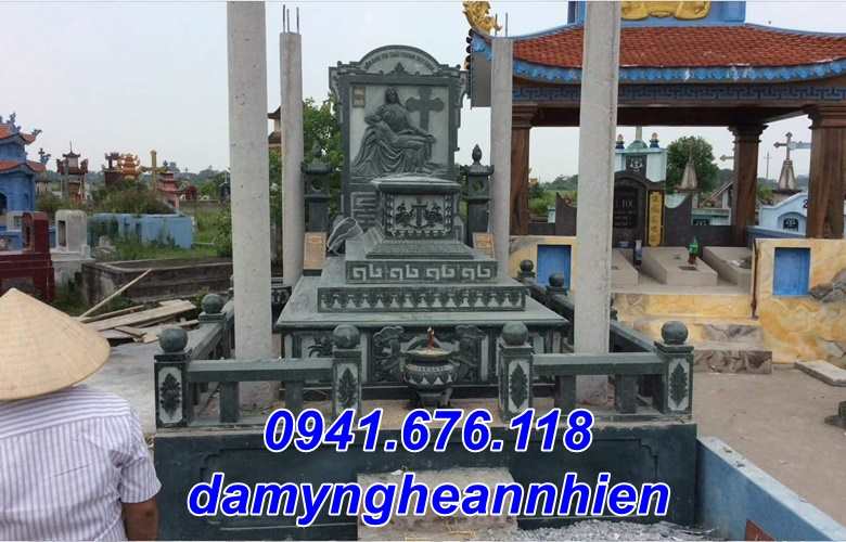 Bắc Giang Mẫu lăng mộ đá dòng họ công giáo đẹp bán tại Bắc Giang - Mộ đạo-image-3