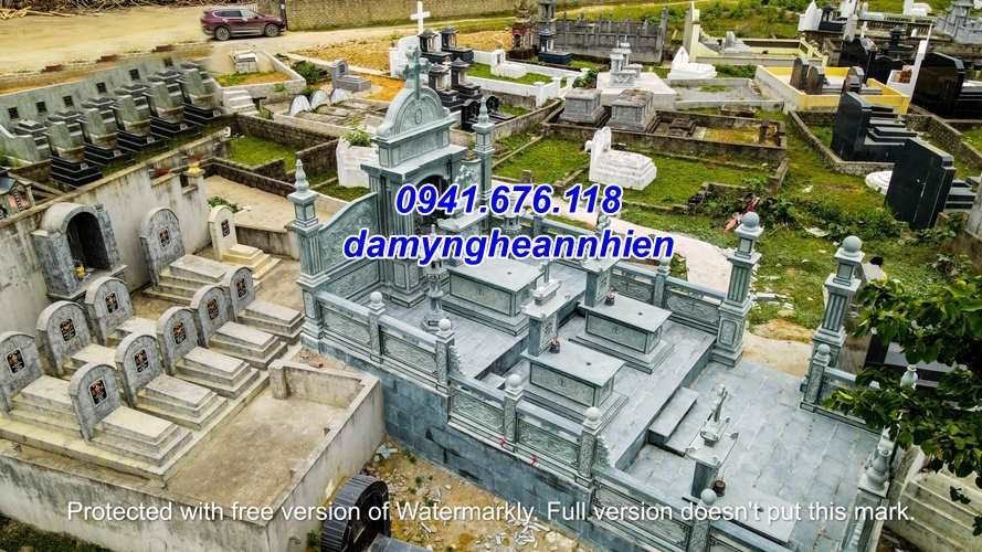 Hà Nội Mẫu mộ đá xanh rêu công giáo đẹp bán tại Hà Nội - Mộ đạo thiên chúa-image-2