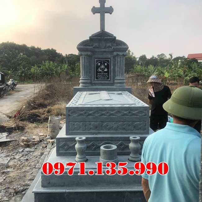 Bắc Giang Mẫu mộ đá nguyên khối công giáo đẹp bán tại Bắc Giang - Mộ đạo-image-2