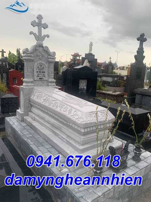 Hà Nội Mẫu mộ đá quây công giáo đẹp bán tại Hà Nội - Mộ đạo thiên chúa-image-3