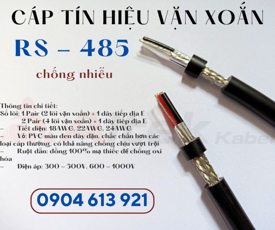 Cáp xoắn truyền thông RS485 chống nhiễu 1 pair 24AWG-image-3