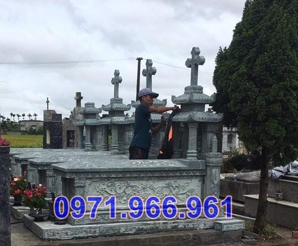 Mẫu mộ đá công giáo đẹp bán tại bình định - mộ đá ông bà bố mẹ 4524-image-2