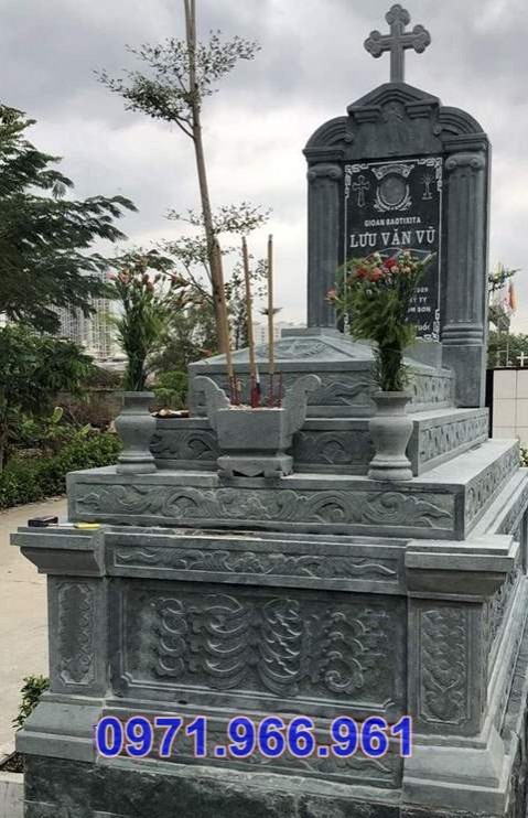 Mẫu mộ đá công giáo đẹp bán tại bình định - mộ đá ông bà bố mẹ 4524-image-5
